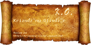 Krizsány Olivér névjegykártya